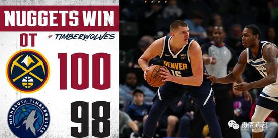  NBA常规赛，约基奇三双助掘金轻取马刺